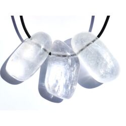 Calcit wei&szlig; Trommelsteine gebohrt - Sonderqualit&auml;t - ca. 3 - 3,9 cm / ca. 17-20 g/St