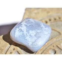 Chalcedon blau gebändert Trommelstein / Scheibenstein - schöne Qualität - ca. 2,3 cm x 2,3 cm x 0,8 cm (Fairer Handel/GKS)