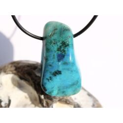 Chrysokoll XXL Trommelstein gebohrt - Sonderqualität - ca. 3,9 cm x 2,2 cm x 1,9 cm (GKS)