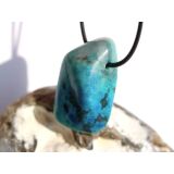 Chrysokoll XXL Trommelstein gebohrt - Sonderqualität - ca. 3,9 cm x 2,2 cm x 1,9 cm (GKS)