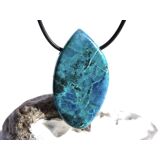 Chrysokoll XXL Schmuckstein / Scheibenstein gebohrt - Sonderqualität - Handarbeit - ca. 4,7 cm x 2,6 cm x 0,9 cm