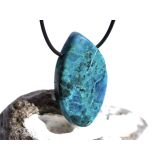 Chrysokoll XXL Schmuckstein / Scheibenstein gebohrt - Sonderqualität - Handarbeit - ca. 4,7 cm x 2,6 cm x 0,9 cm