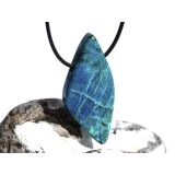 Chrysokoll XXL Schmuckstein / Scheibenstein gebohrt -...