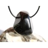 Rauchobsidian (Apachentr&auml;ne) XL Trommelstein gebohrt - Sonderqualit&auml;t - ca. 3,5 cm x 2,7 cm x 2,2 cm