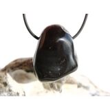 Rauchobsidian (Apachentr&auml;ne) XL Trommelstein gebohrt - Sonderqualit&auml;t - ca. 3,5 cm x 2,7 cm x 2,2 cm