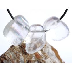 Calcit wei&szlig; Trommelsteine gebohrt - Sonderqualit&auml;t - ca. 2,5 - 3,5 cm / ca. 10-15 g/St