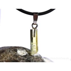 Gold-Beryll (Goldberyll / Beryll Gold) Kristallstab / Rohstein Anh&auml;nger Silber&ouml;se - AA-Sonderqualit&auml;t - Rarit&auml;t - ca. 2,7 cm x 0,5 cm x 0,3 cm